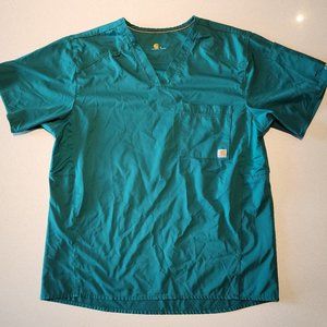 Carhartt Hunter Green Scrub Top Men's Large